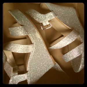 SPARKLING SILVER SUGAR CADIE WEDGES
